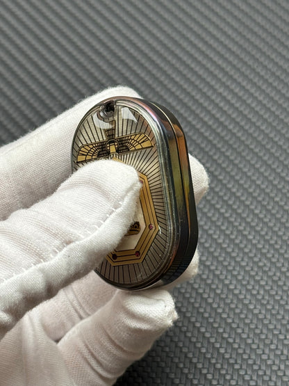 Grumpy Rabbit Rhythm Zirconium Color-Anodized Engraved Polished