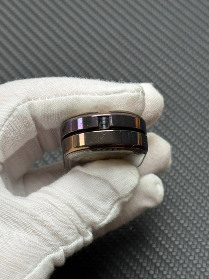 Grumpy Rabbit Rhythm Zirconium Color-Anodized Engraved Polished