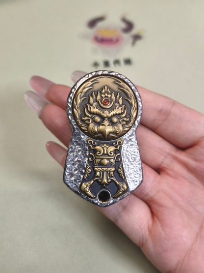 Demon Subduing Toga Tangcao Pattern Titanium Stone Textured