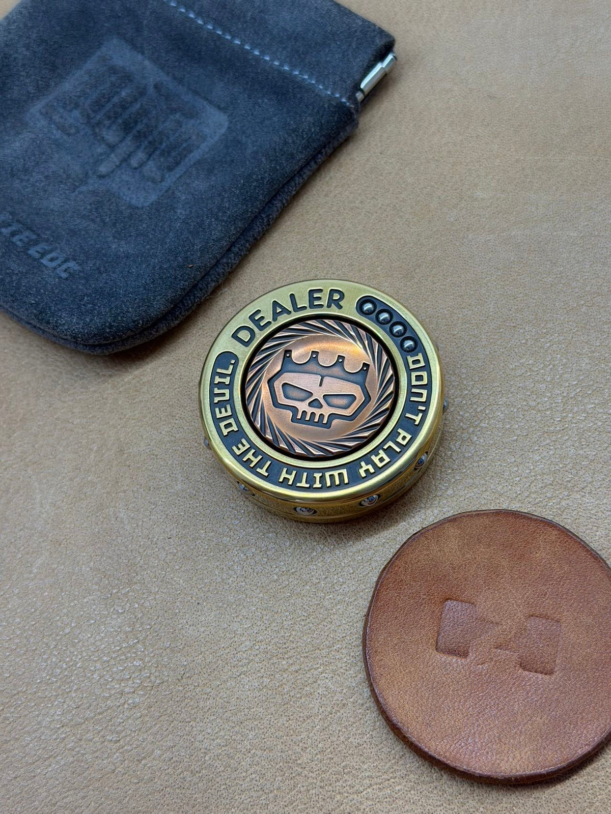 Dealer Button Brass