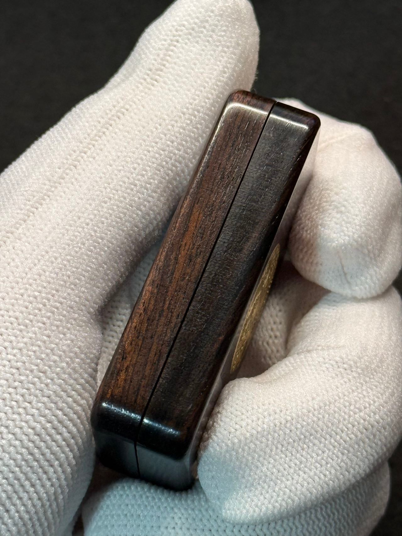 Brocade & Azure Paperweight African Blackwood
