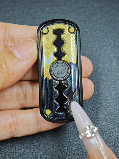 Razor Edge Zircuti Mokume Crystallized Titanium