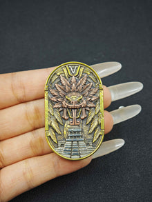 SEKI Maya Quetzalcoatl Wave Brass Engraved