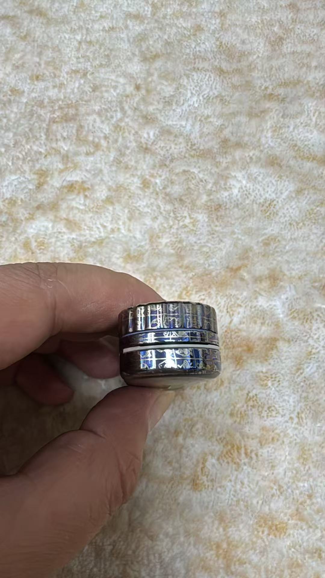 BGM Titanium Color-Anodized Resin-Sealed Engraved Polished