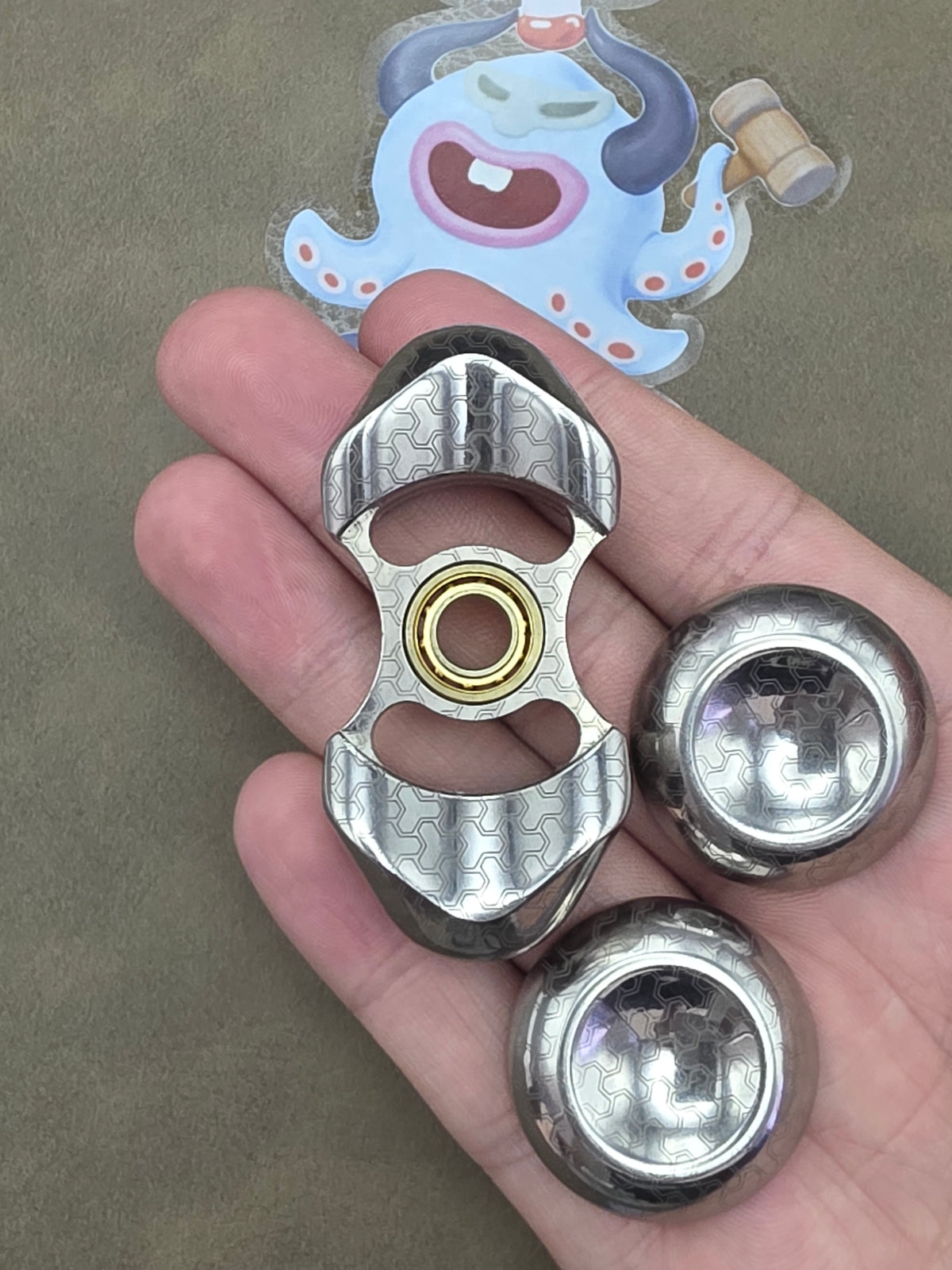 Feather Titanium Engraved