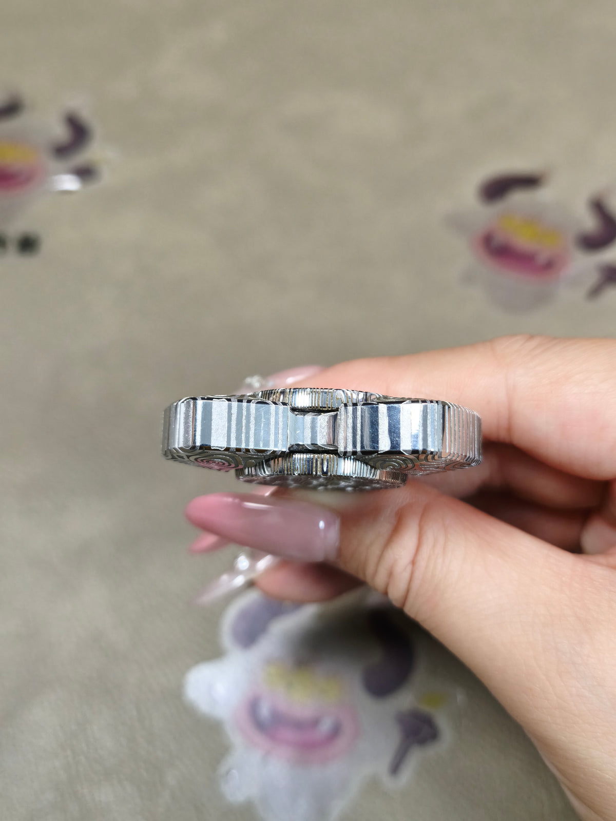 Gentle Breeze Bearing Cap Damasteel Etched