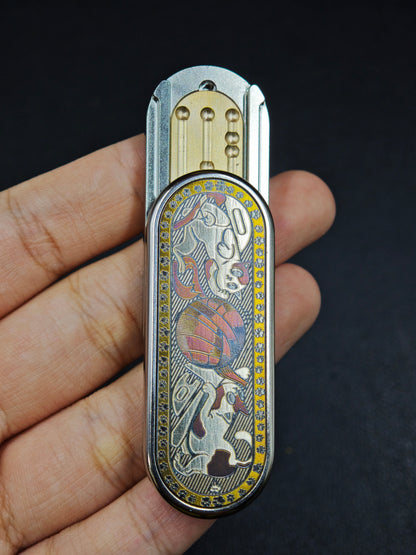 Ming Yin Titanium Color-Anodized Engraved