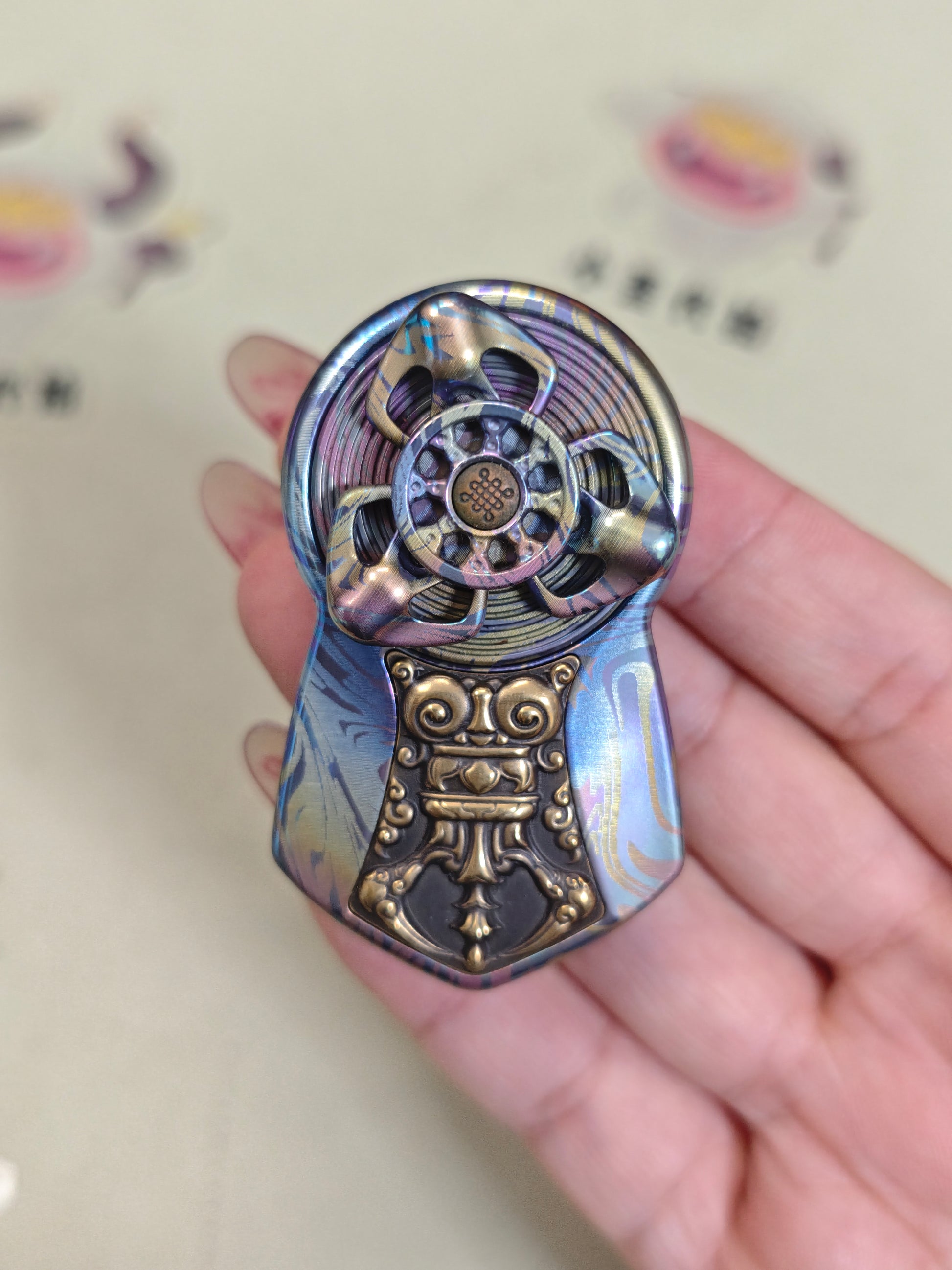 Demon Subduing Toga Tangcao Pattern Titanium Color-Anodized