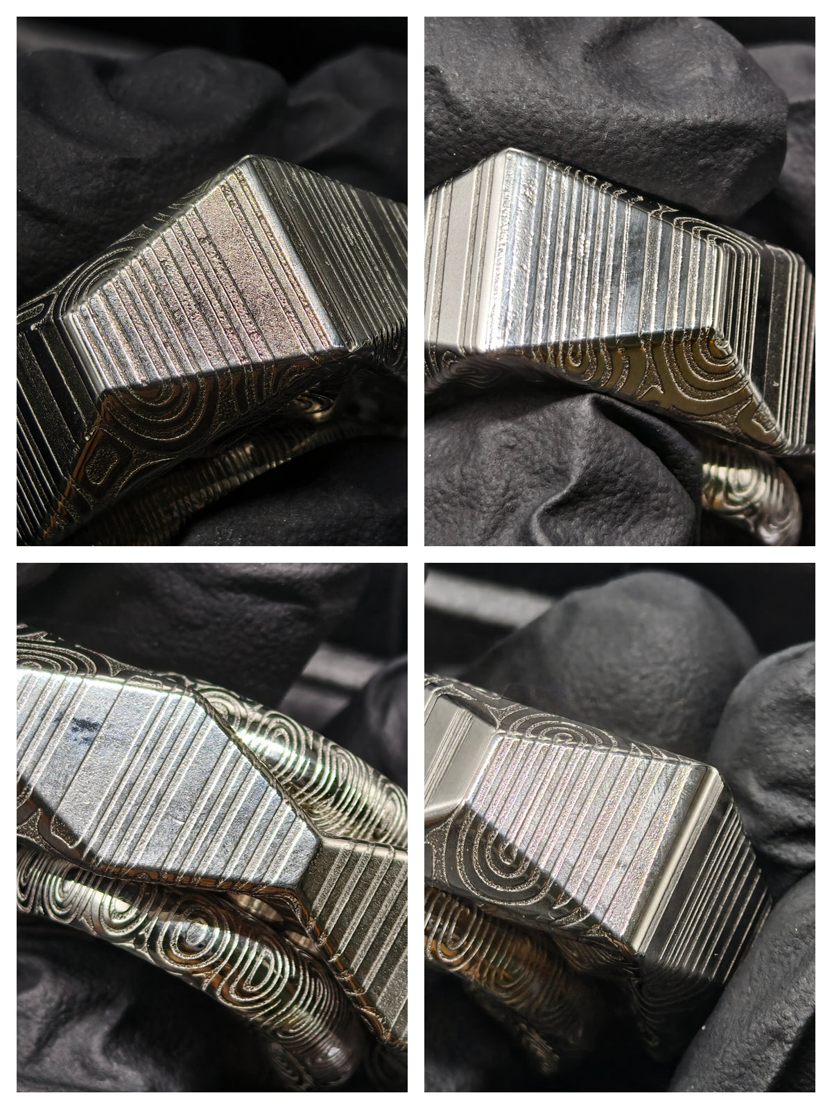 Folding Blade Folding Damasteel Etched
