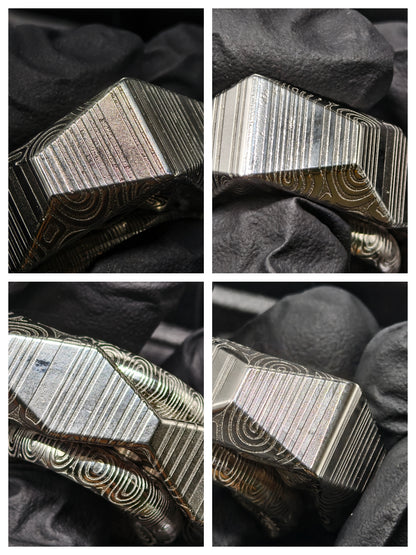 Folding Blade Folding Damasteel Etched