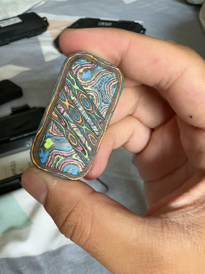 Lucky Candy Carbon Fiber Damascus Coral