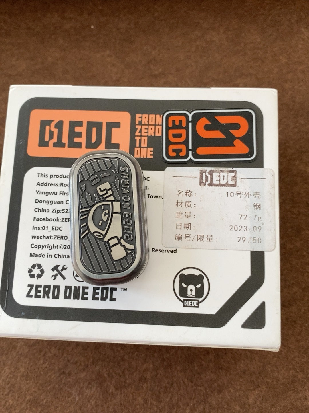 01EDC Slider No.10 Shell Stainless Steel + Teflon Mechanical Liner