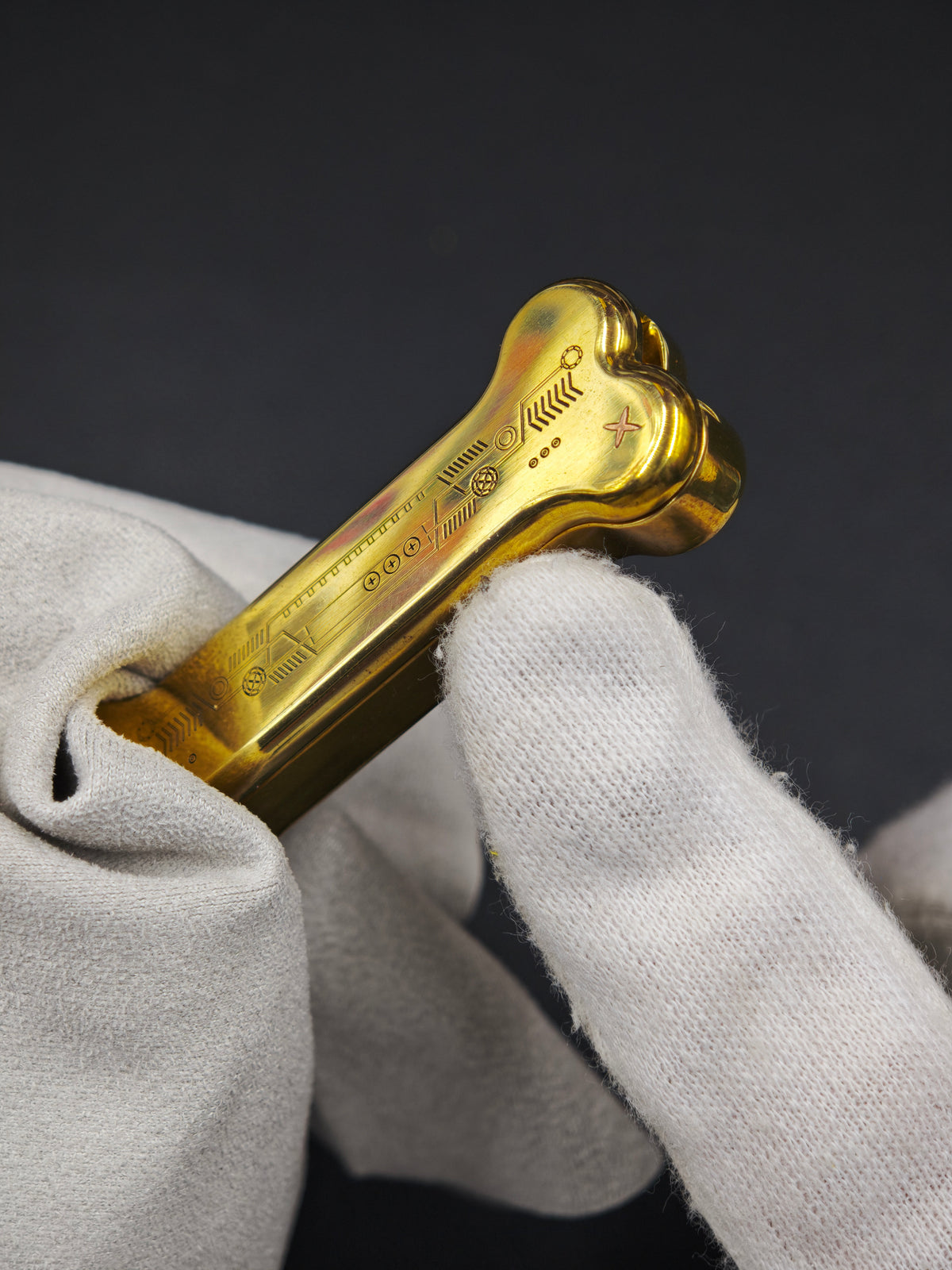 Thorn Light Steam Bone Brass Engraved