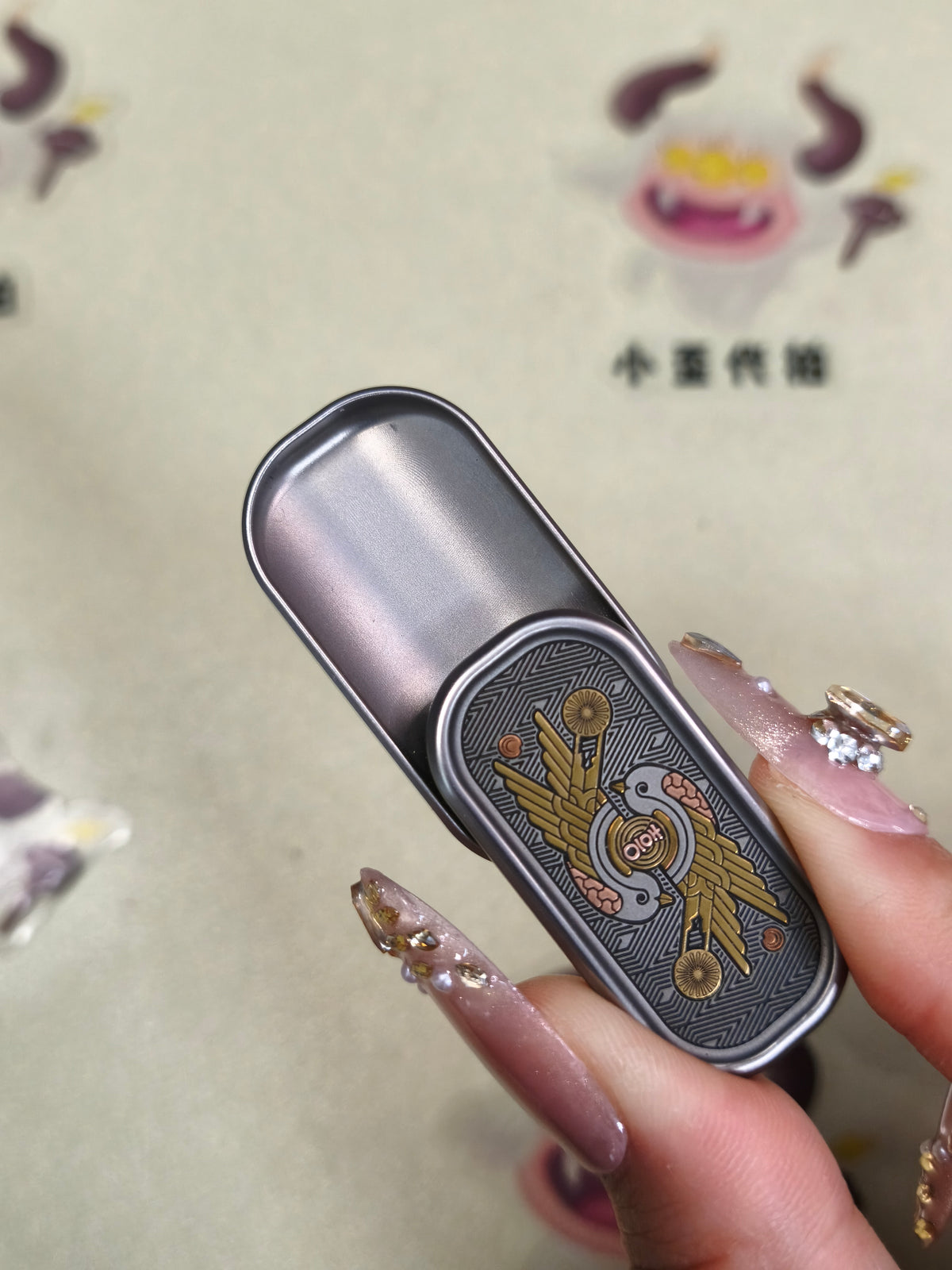 Magpie Luck Titanium Engraved