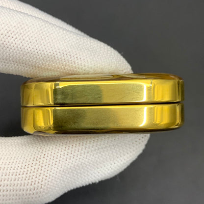 Ripple 2.0 Stainless Steel Gold Plated Resin-Sealed Engraved