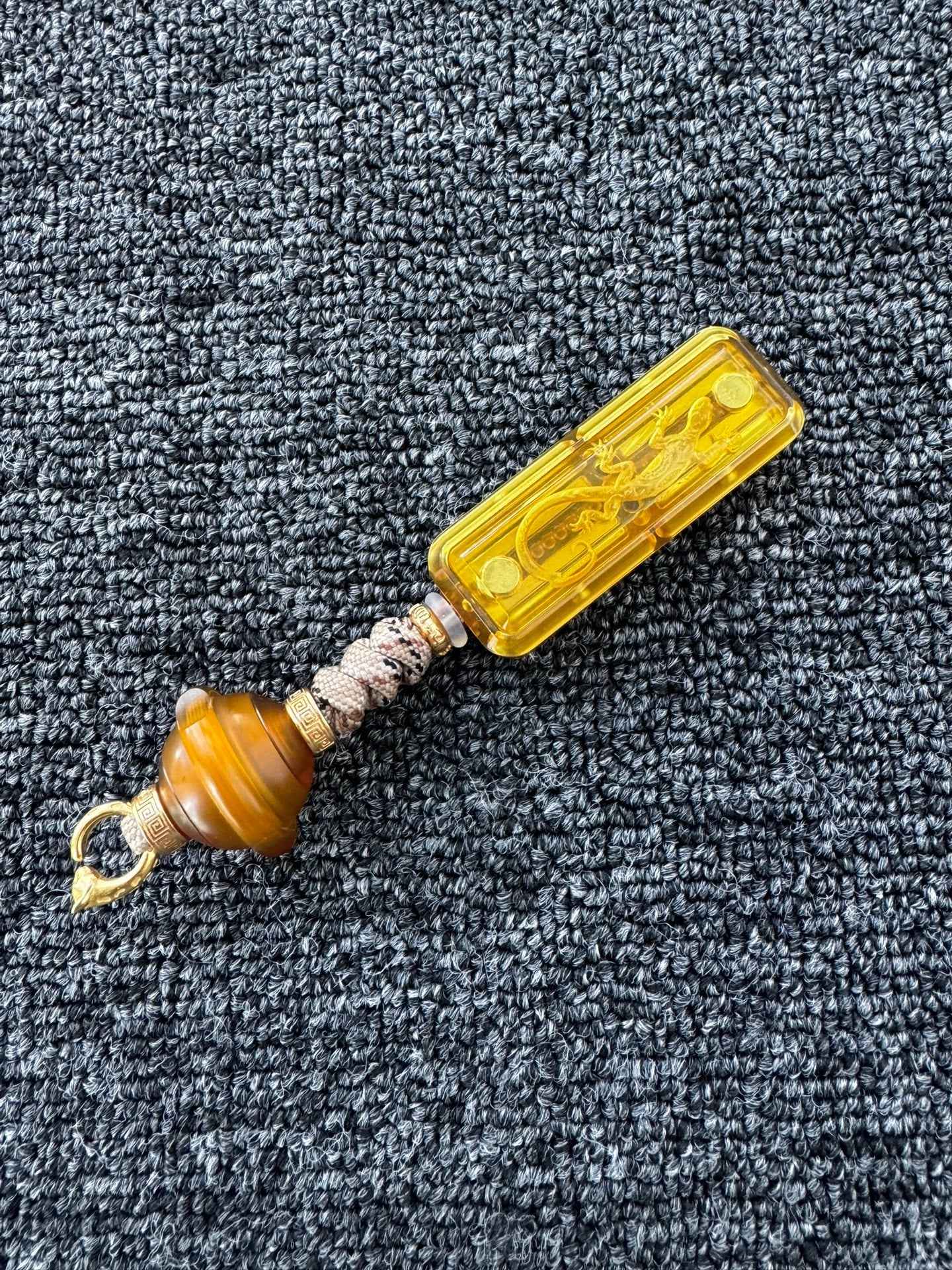 Little Gold Bar + Planet Lanyard Bead