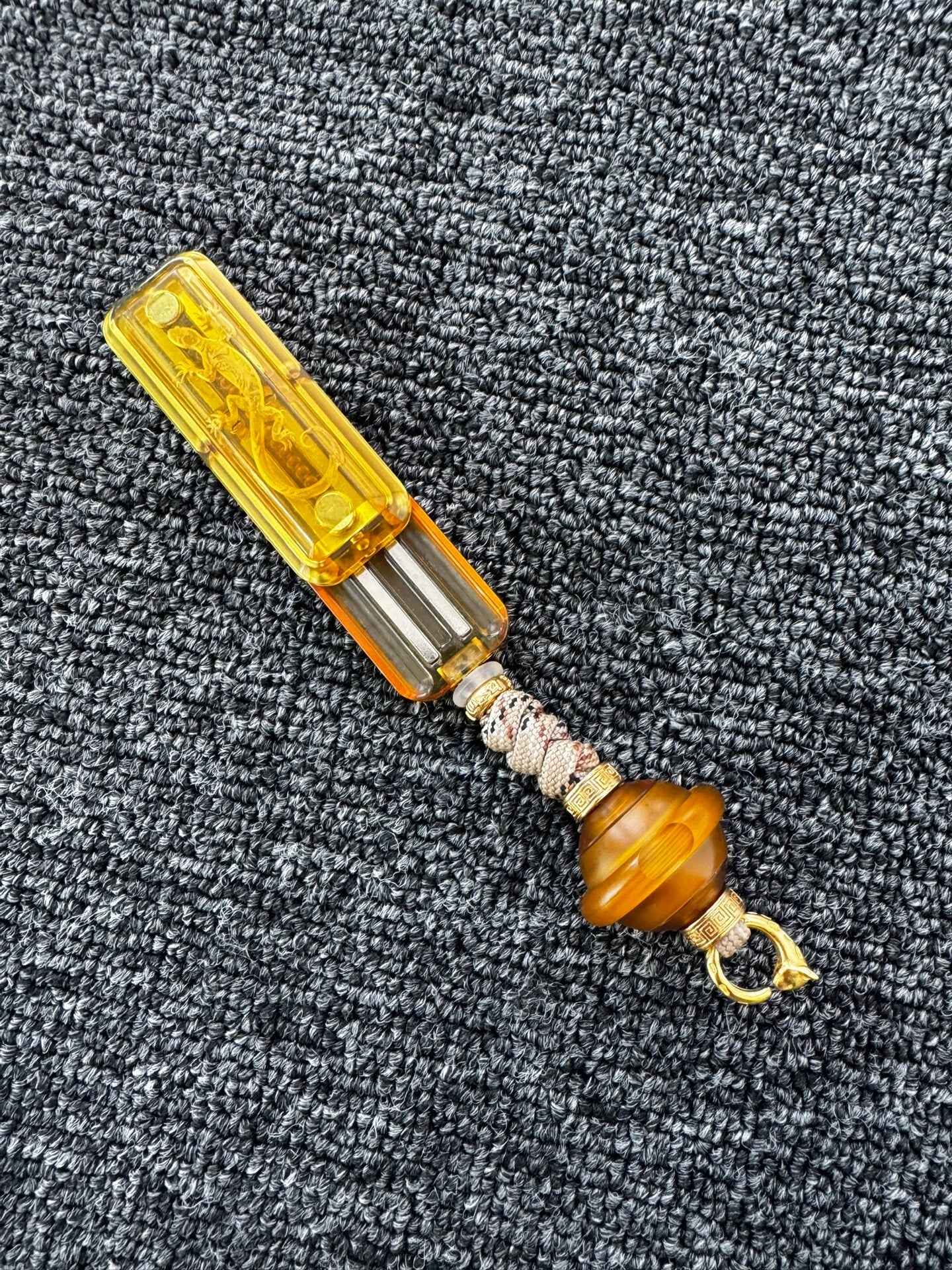 Little Gold Bar + Planet Lanyard Bead