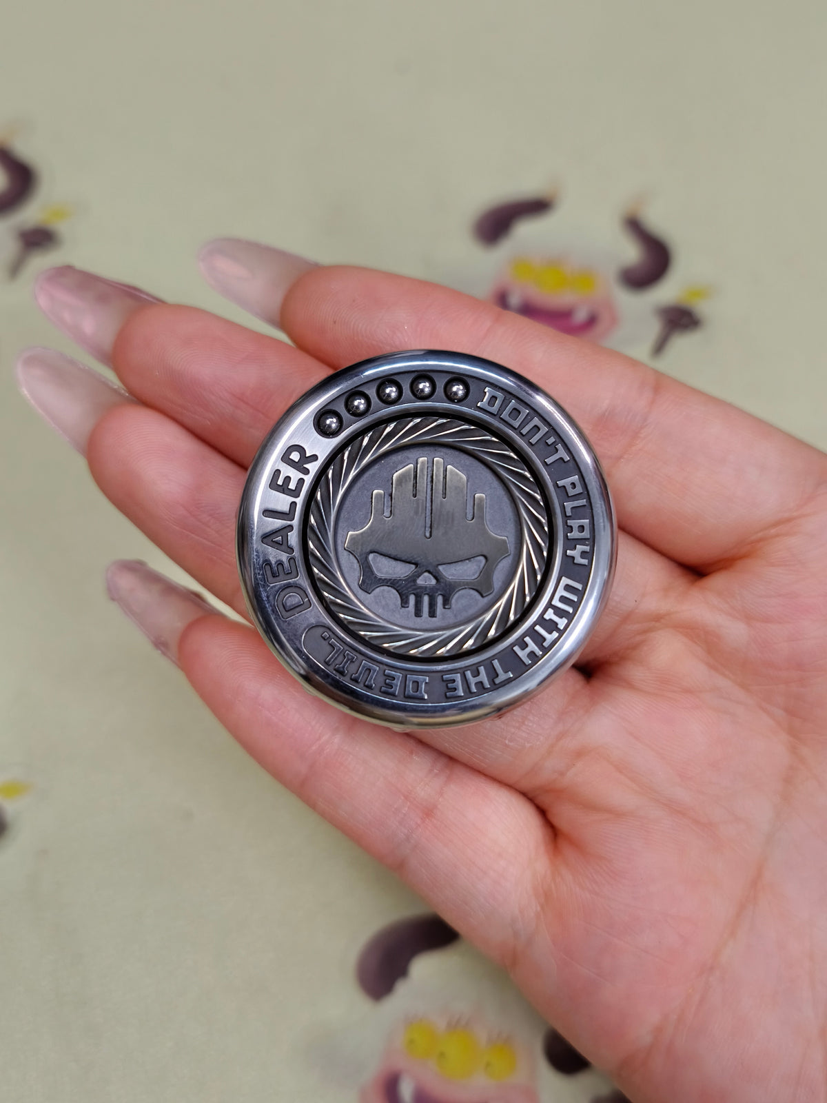 Dealer Button Stainless Steel