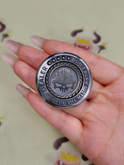 Dealer Button Stainless Steel