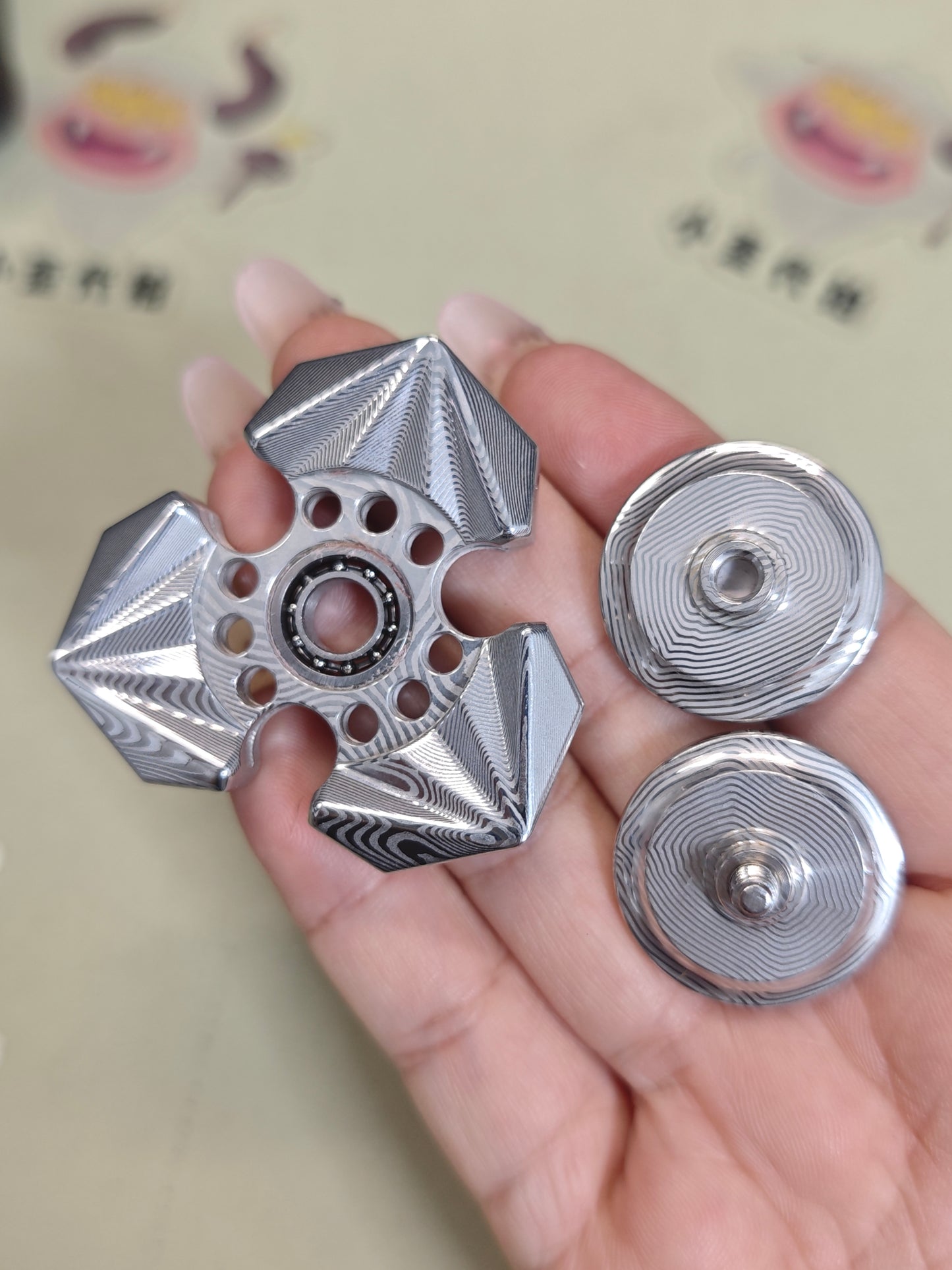 Tri Leaf Crossbone Damasteel