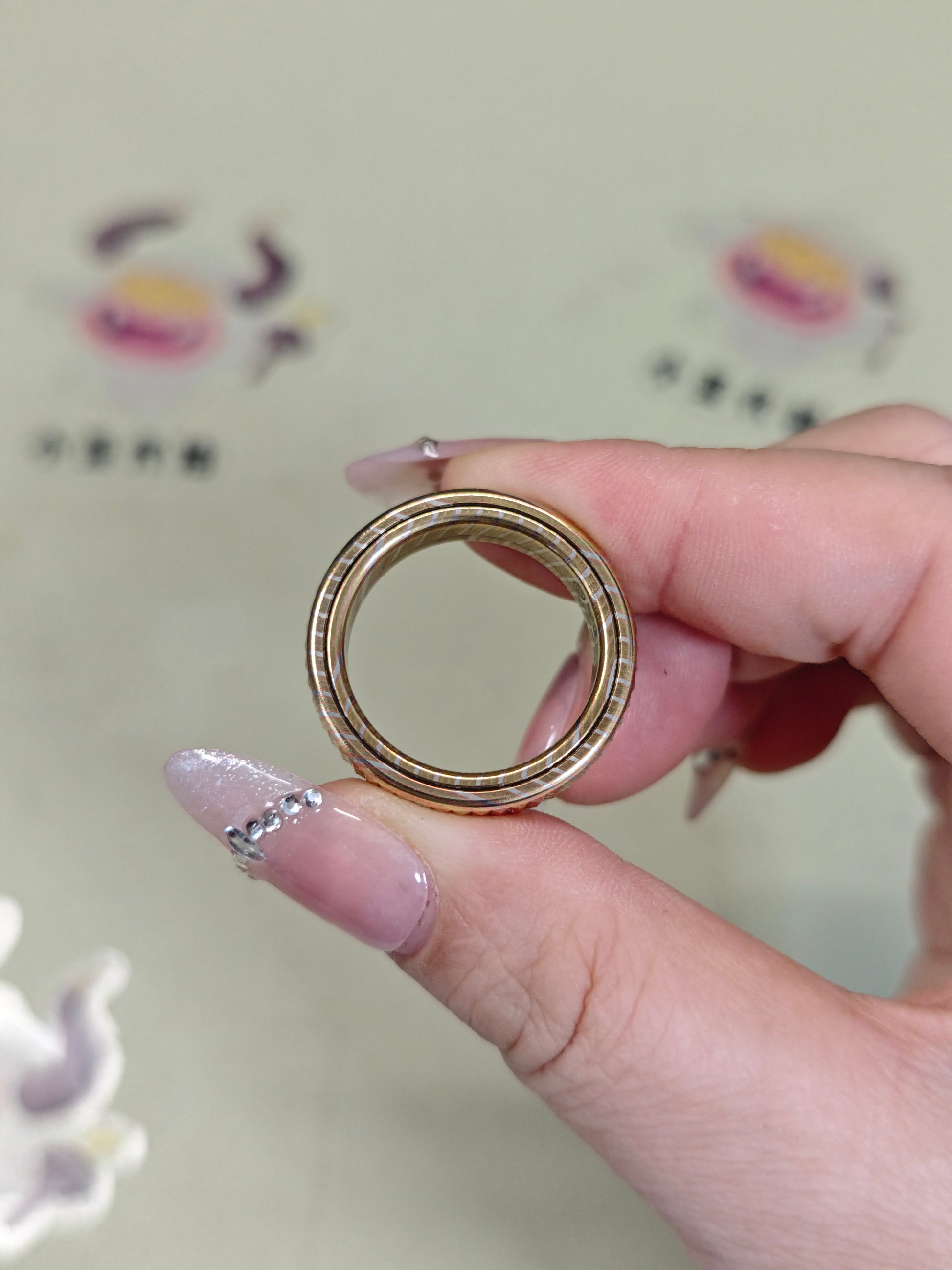 Paris Stud Mokume Copper