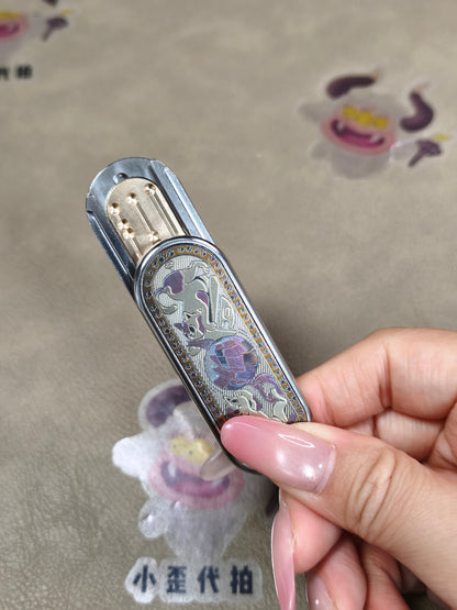 Ming Yin Titanium Color-Anodized Engraved