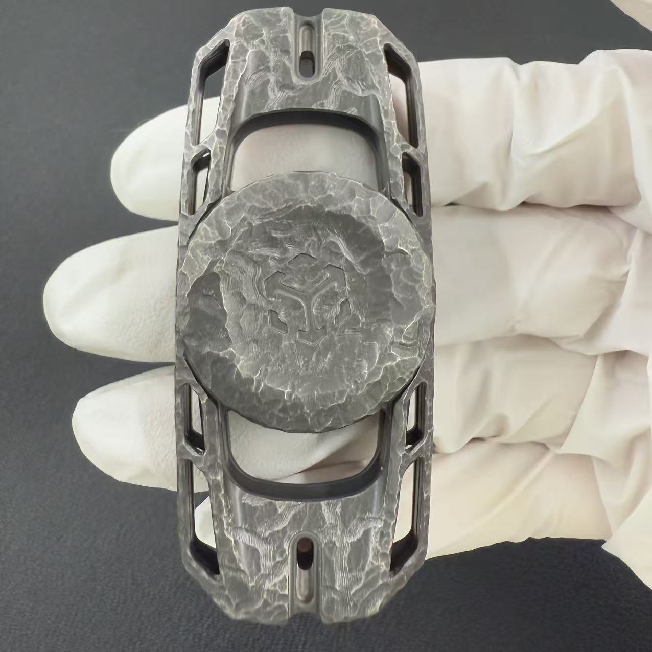 Ling Yin Titanium Stonewashed Stone Textured Engraved