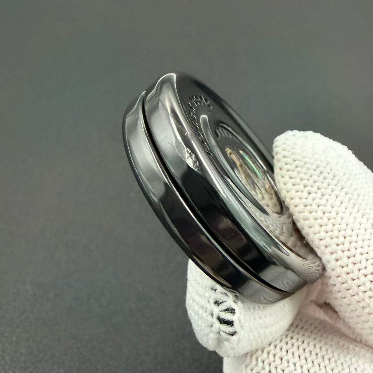 Devil Milk Cap Zirconium Engraved Polished