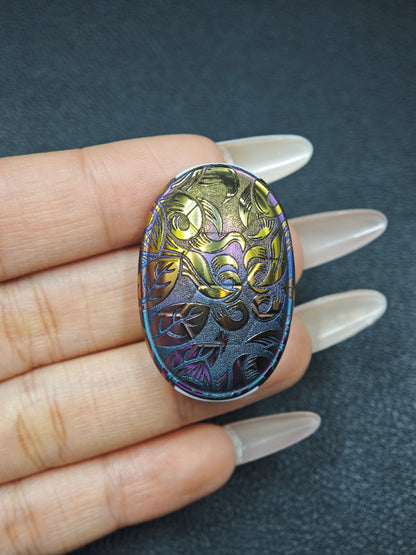 Jingle Beetle Zirconium Engraved Oil Slick