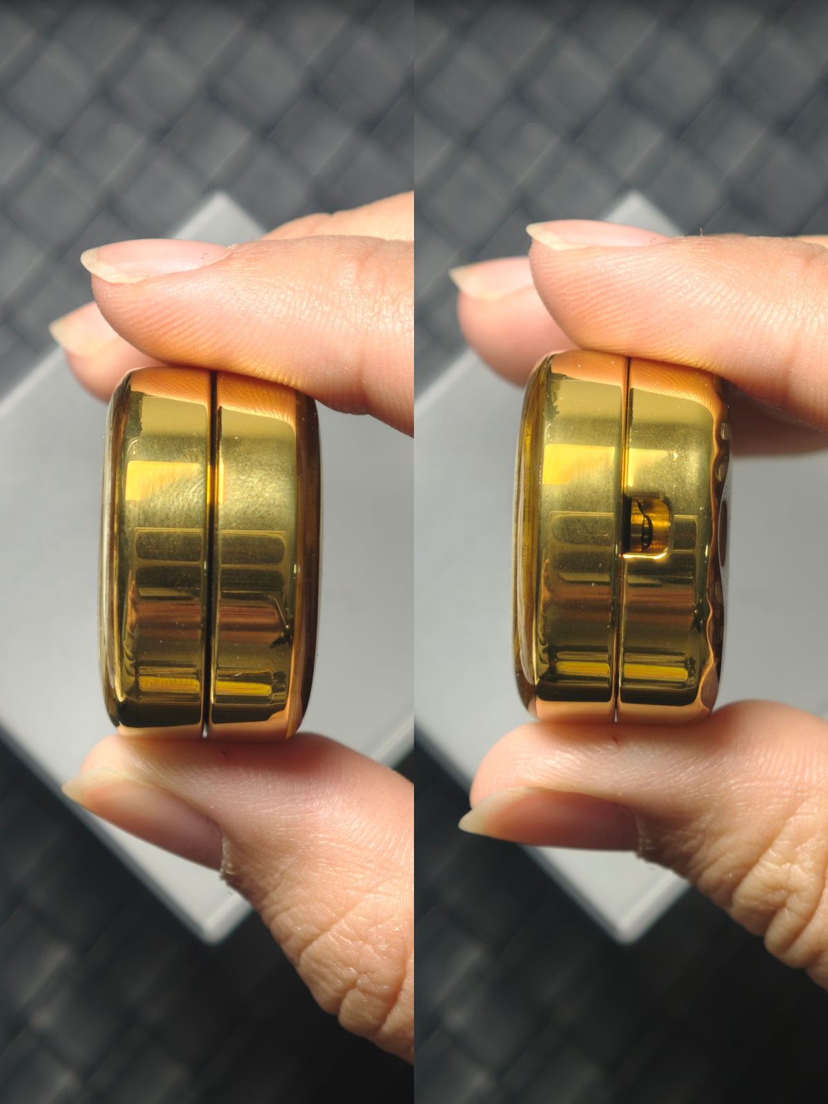 Ripple 2.0 Stainless Steel Gold Plated Engraved