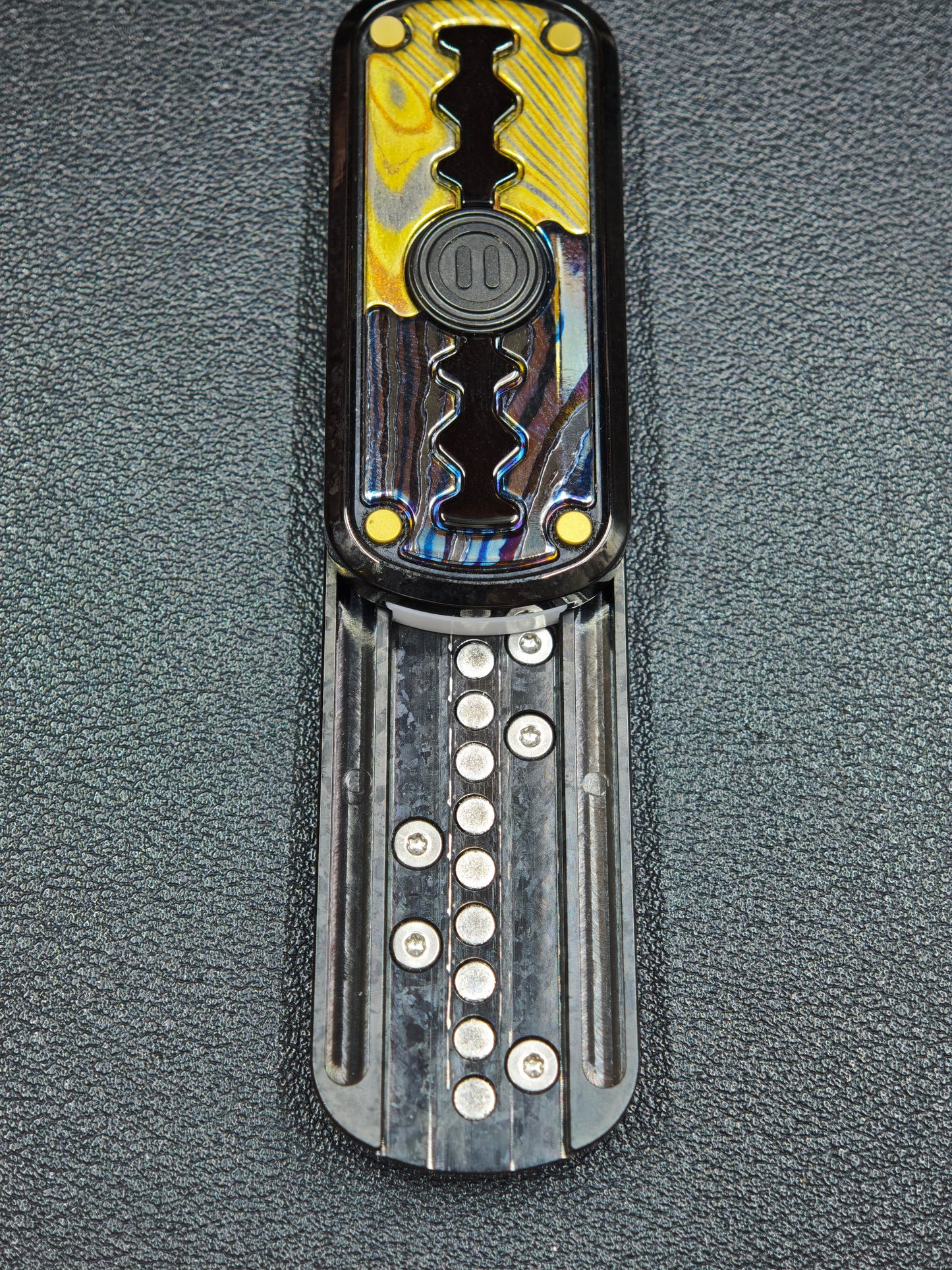 Razor Edge Zircuti Mokume Crystallized Titanium