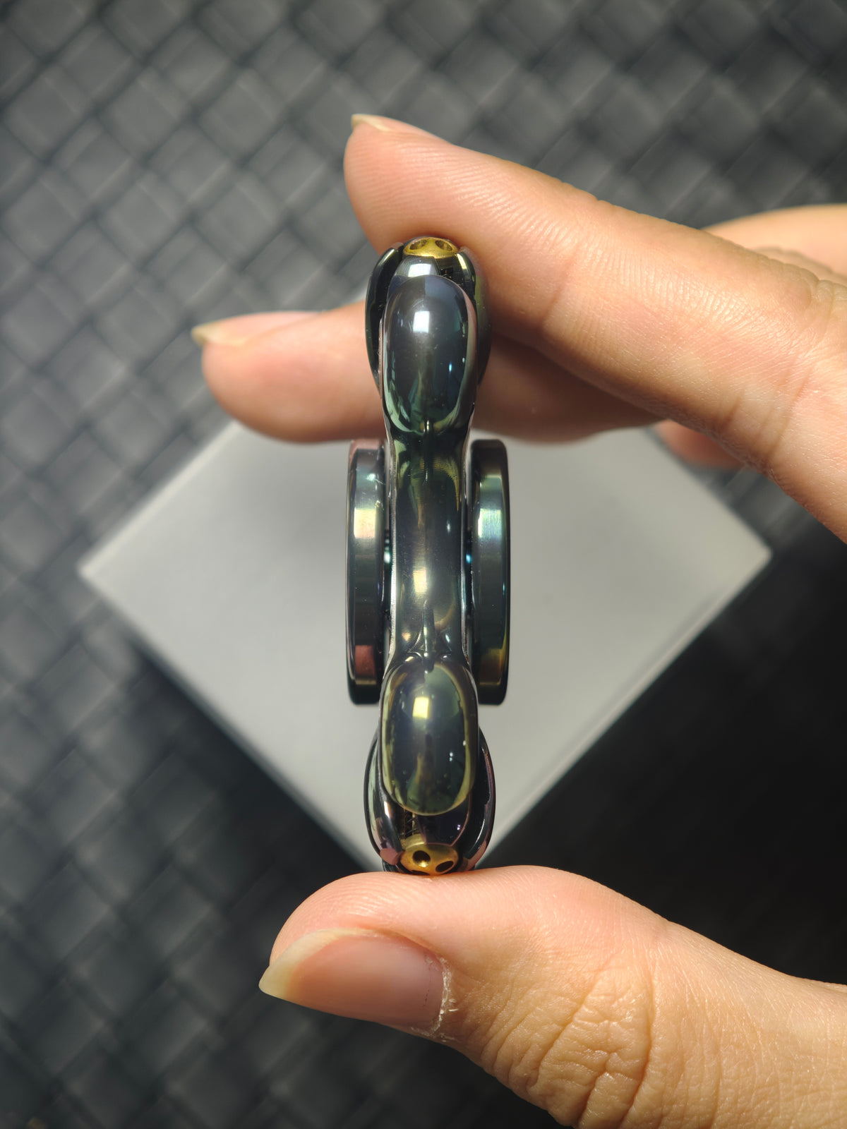 Demon Subduer Tuning Fork Bone Zirconium Oil Slick