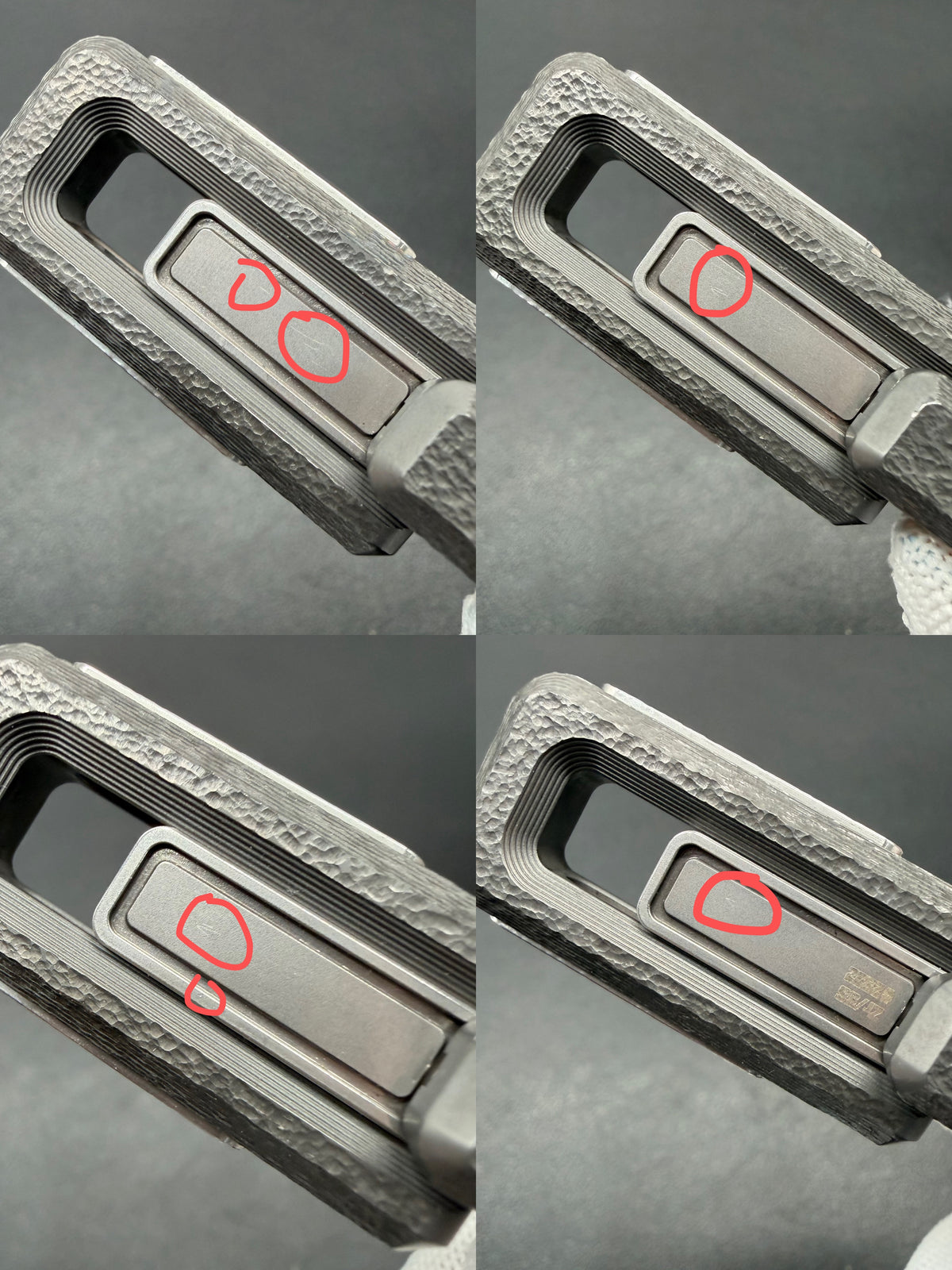 X Lock Zirconium Stone Textured Engraved