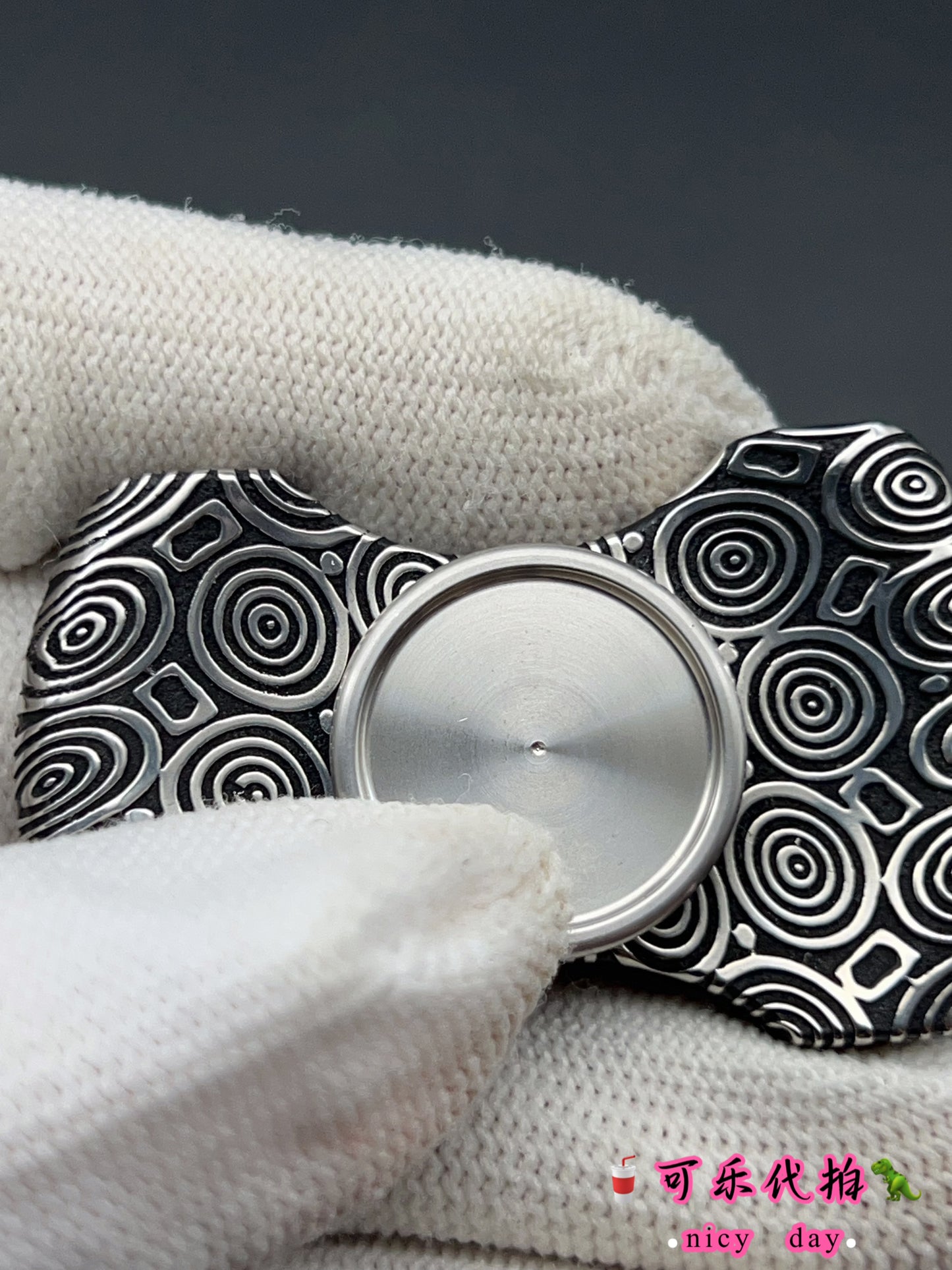 Stubby Damasteel Etched