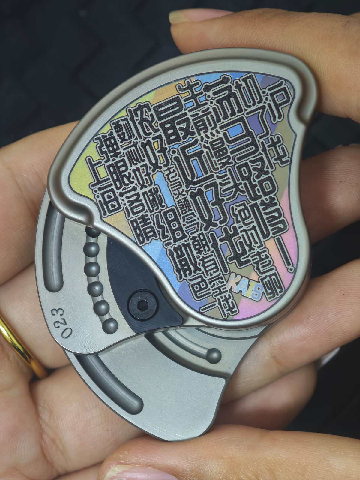 Balled Shell Titanium Color-Anodized Engraved Limited 30