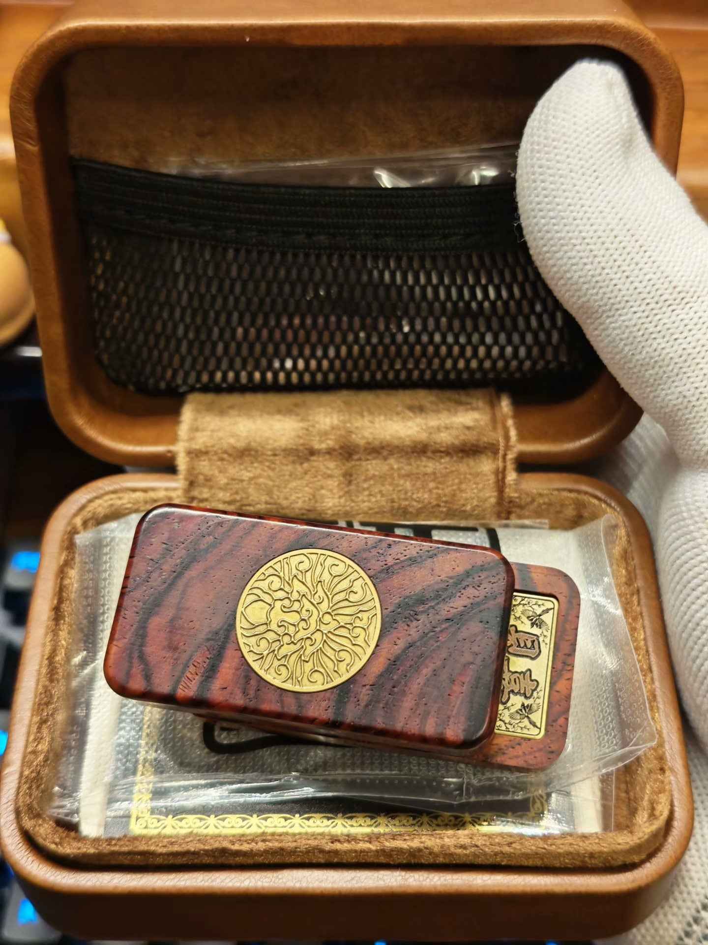 Brocade & Azure Paperweight Brass Copper