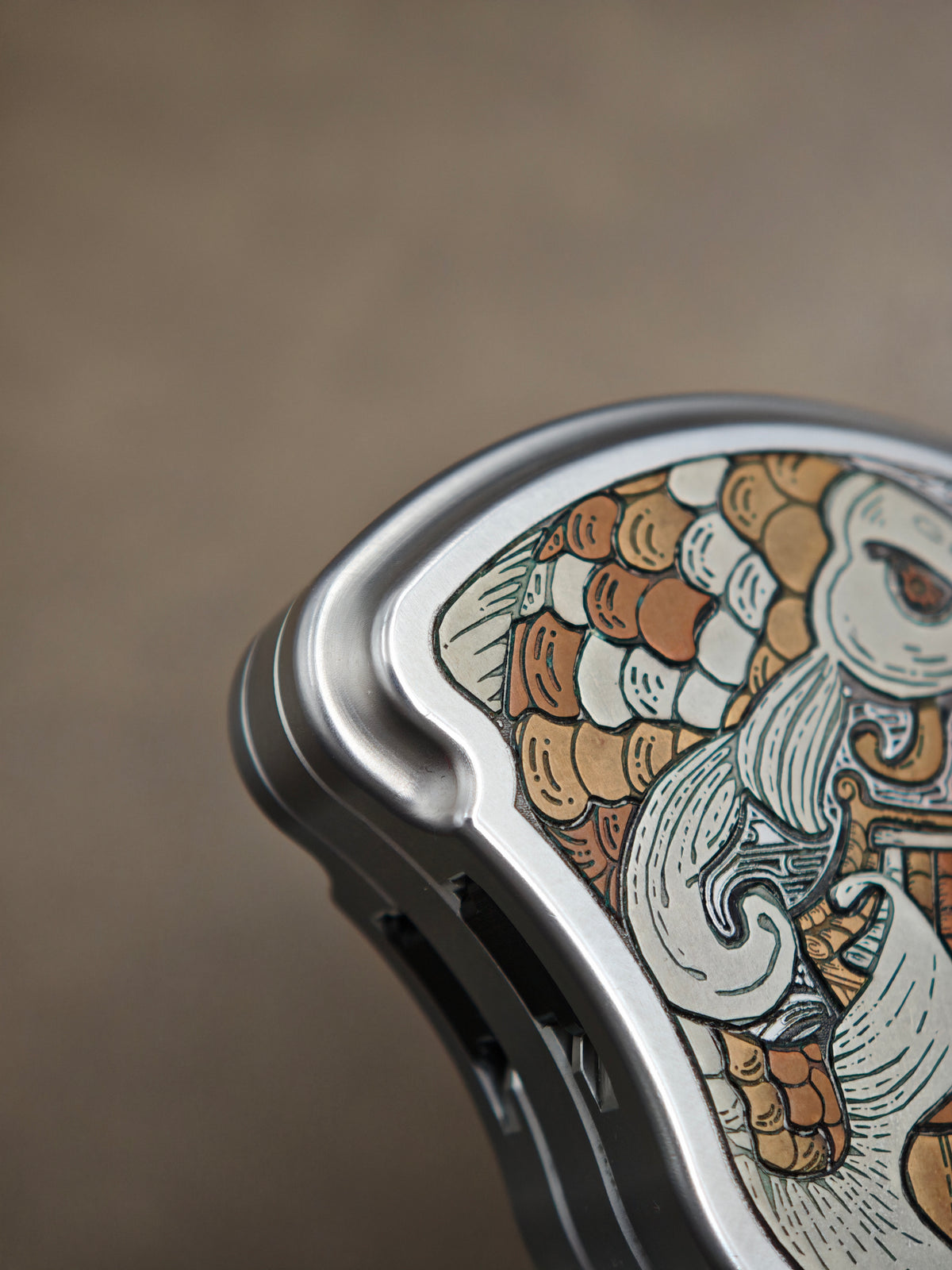 Balled Shell Stainless Steel Engraved