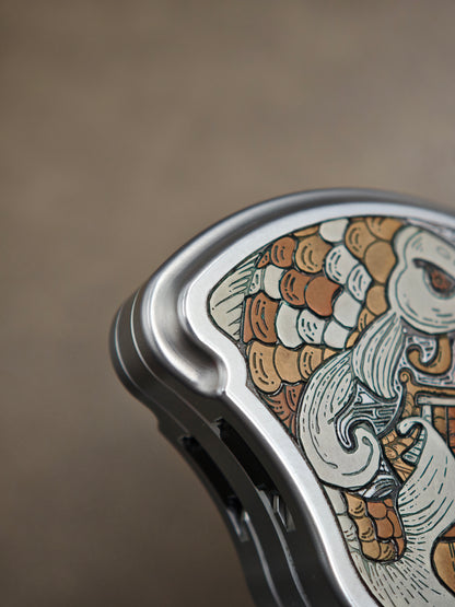 Balled Shell Stainless Steel Engraved