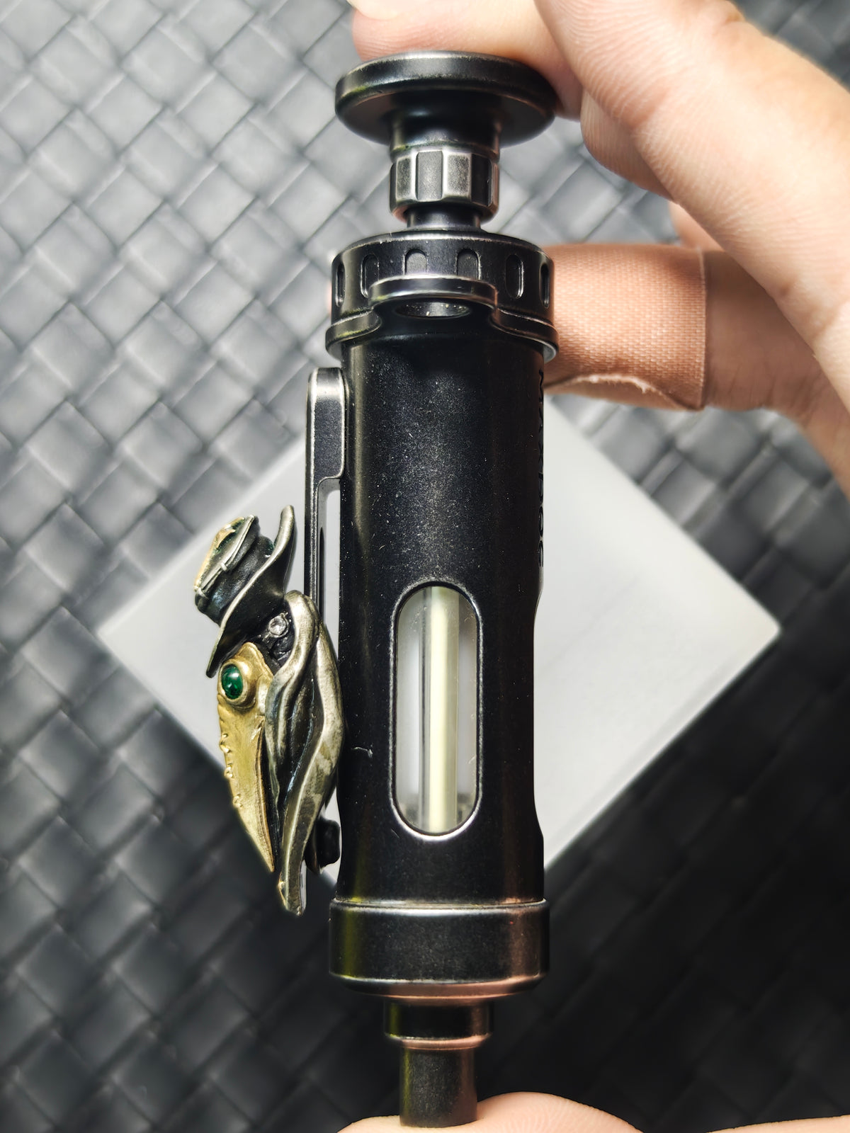 Plague Doctor Clip Stainless Steel Distressed