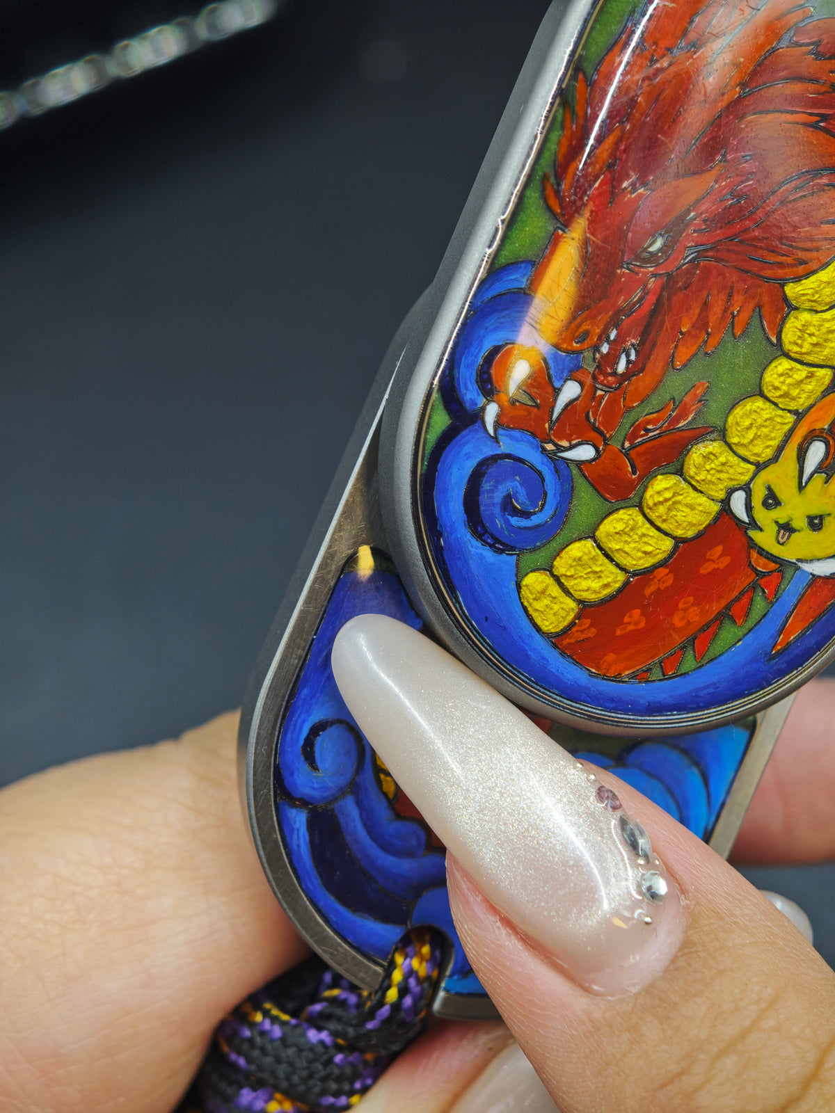 Dragon Rhythm Titanium Color-Anodized Resin-Sealed