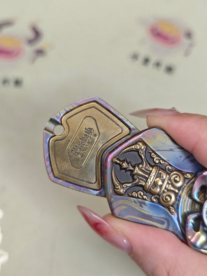 Demon Subduing Toga Tangcao Pattern Titanium Color-Anodized