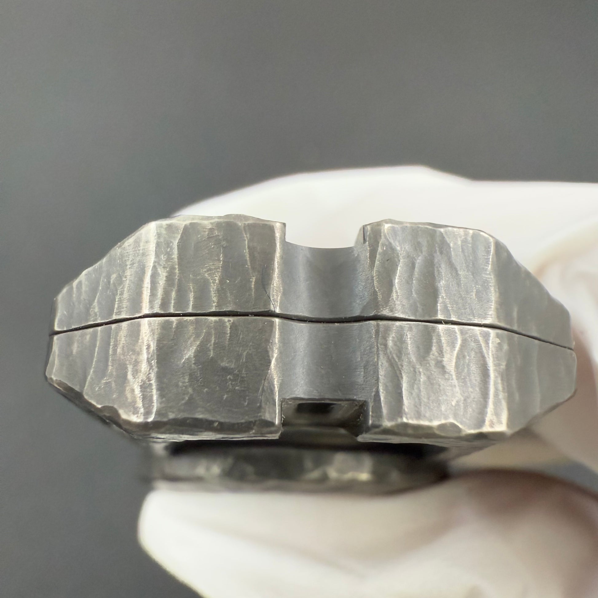Ling Yin Titanium Stonewashed Stone Textured Engraved