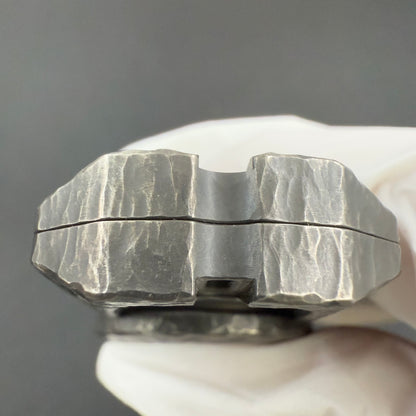 Ling Yin Titanium Stonewashed Stone Textured Engraved