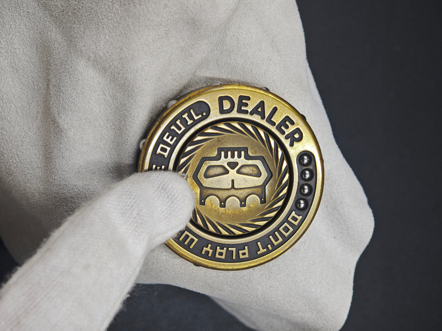 Dealer Button Brass