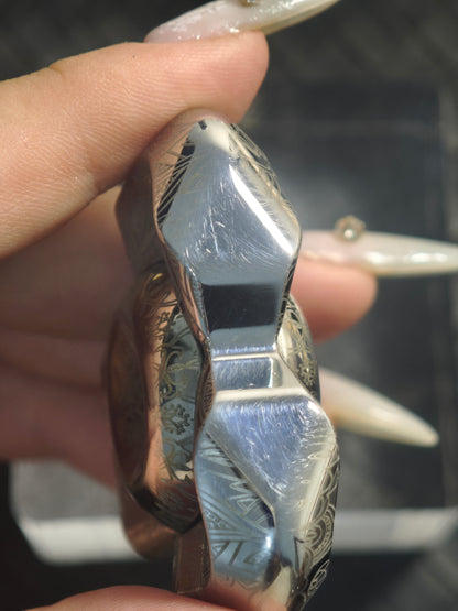 Feather Titanium Engraved