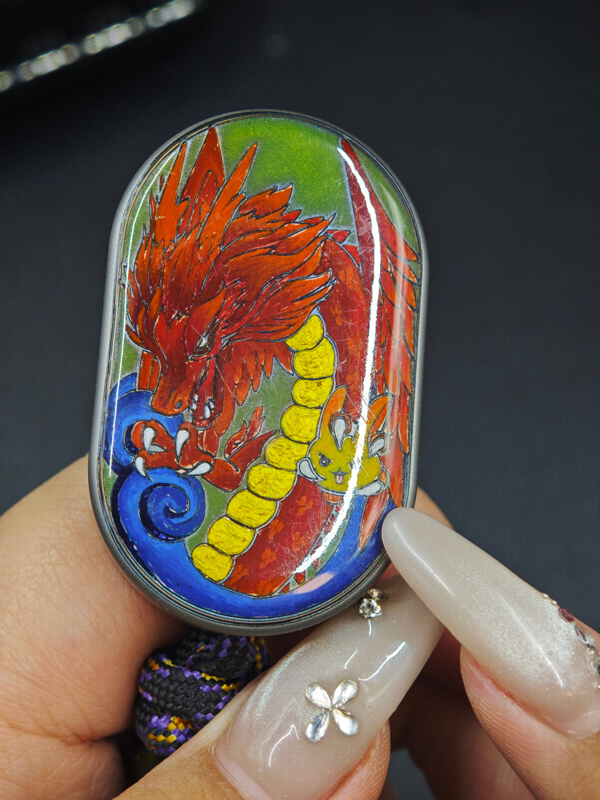 Dragon Rhythm Titanium Color-Anodized Resin-Sealed