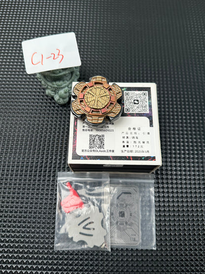 Triple Leaf Ignition Shell Opening Mokume Etched Polished