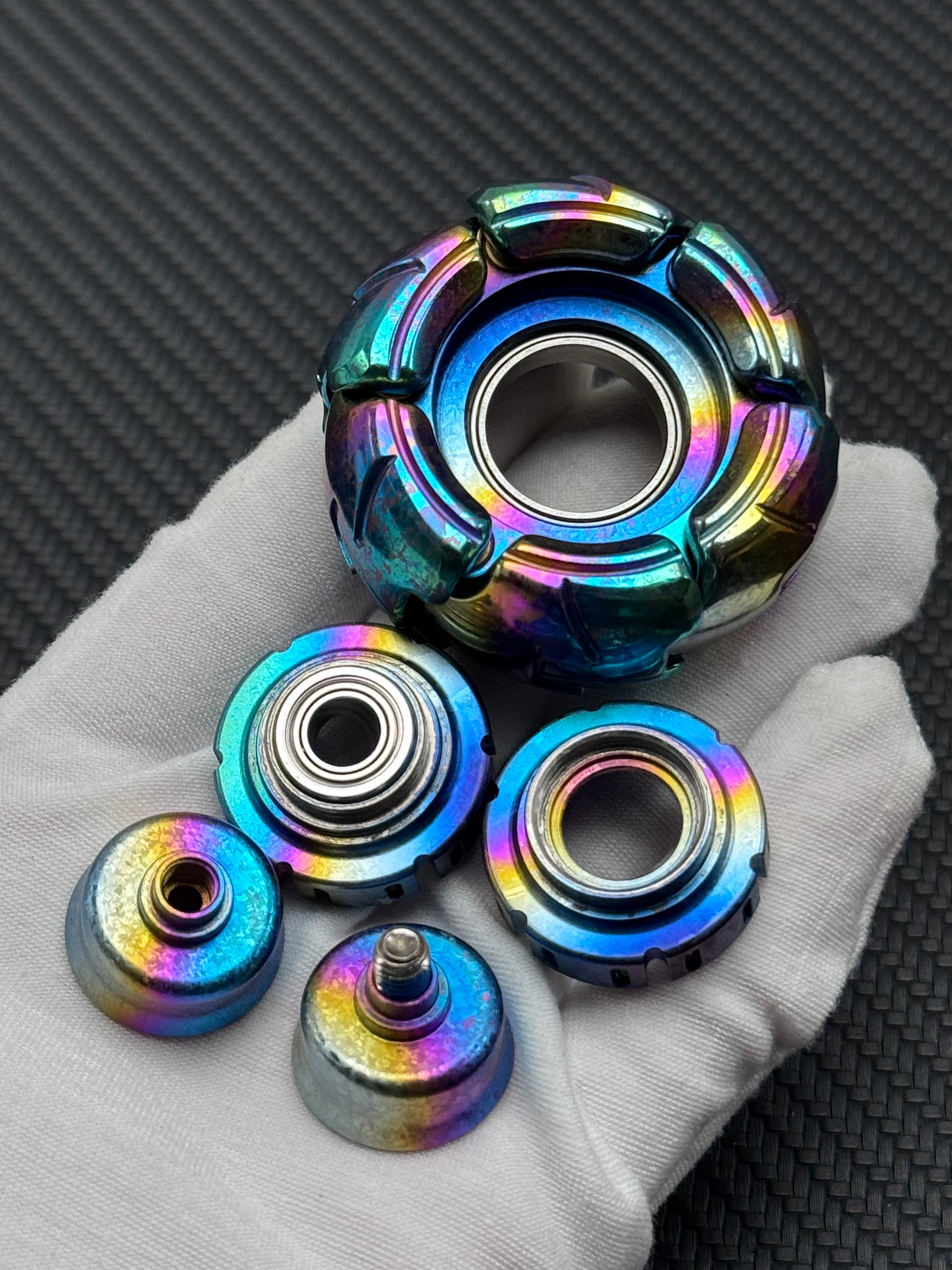 Pillbug Precision Machined Shell-Opening Metal Crystallized Titanium