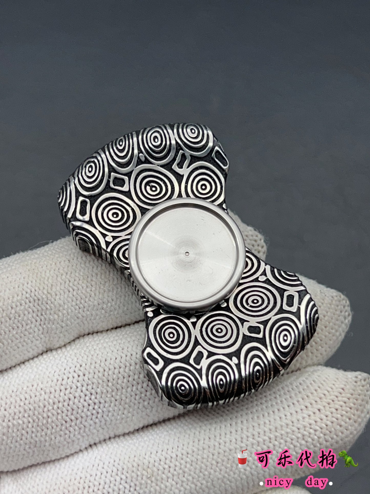 Stubby Damasteel Etched
