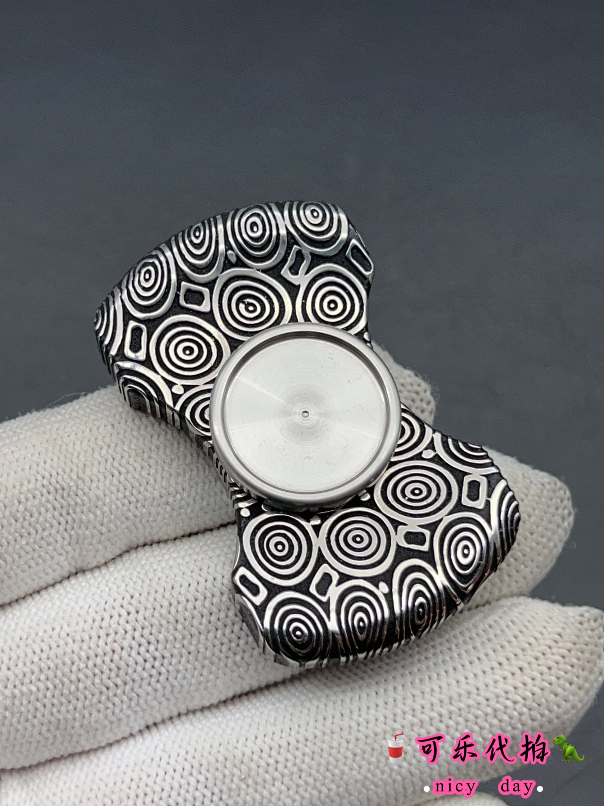 Stubby Damasteel Etched